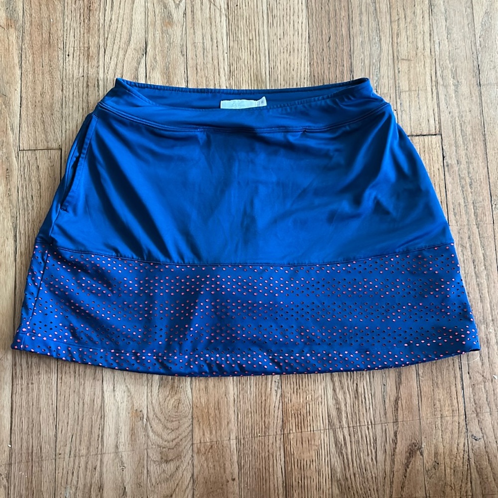 Lady Hagen Navy Blue Coral Multi-Color Golf Skort Size M